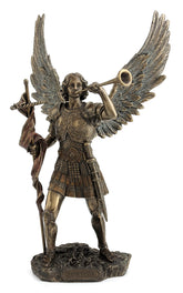 13 Inch Archangel - Saint Gabriel with Horn Cold Cast Bronze Figurine